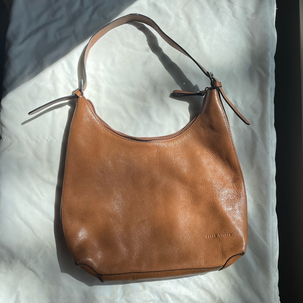 Wilson's Leather Pelle Studio brown leather hobo bag
